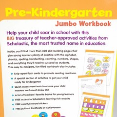 Scholastic Pre-Kindergarten Jumbo Workbooks Paperback Children Ages 3-4 New