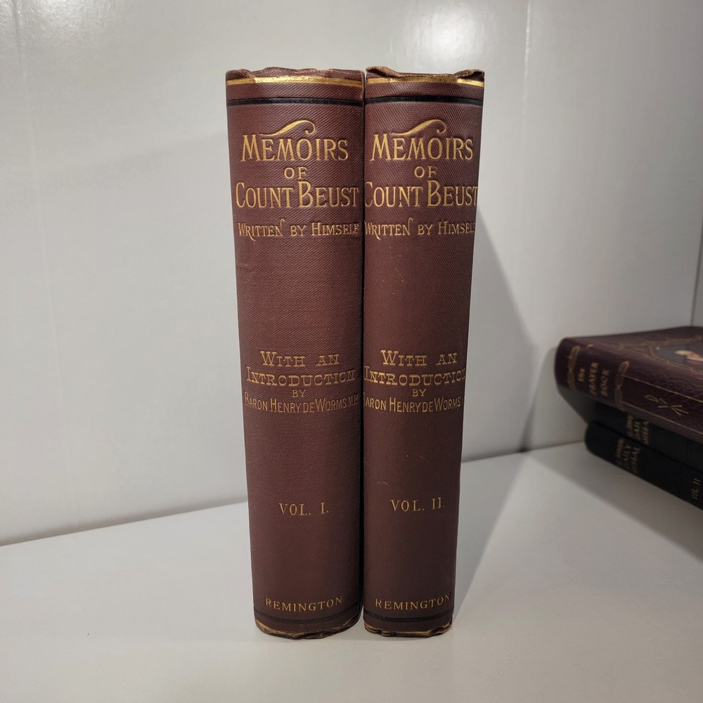 Memoirs of Count Beust Baron de Worms Reminton Volumes 1 & 2 Hardcover Set