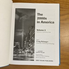 3 Volume Hardcover Set: The 2000s in America, Reference Ex Libris Nice Condition