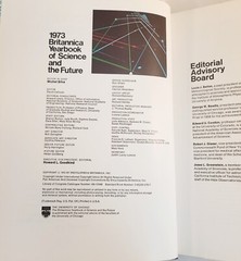 1973 Britannica Yearbook Of Science & The Future 1972 Hardcover/DJ 448 Pages