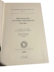Bibliography And Index Of Fossil Vertebrates 1959-1963 Hardcover 1968