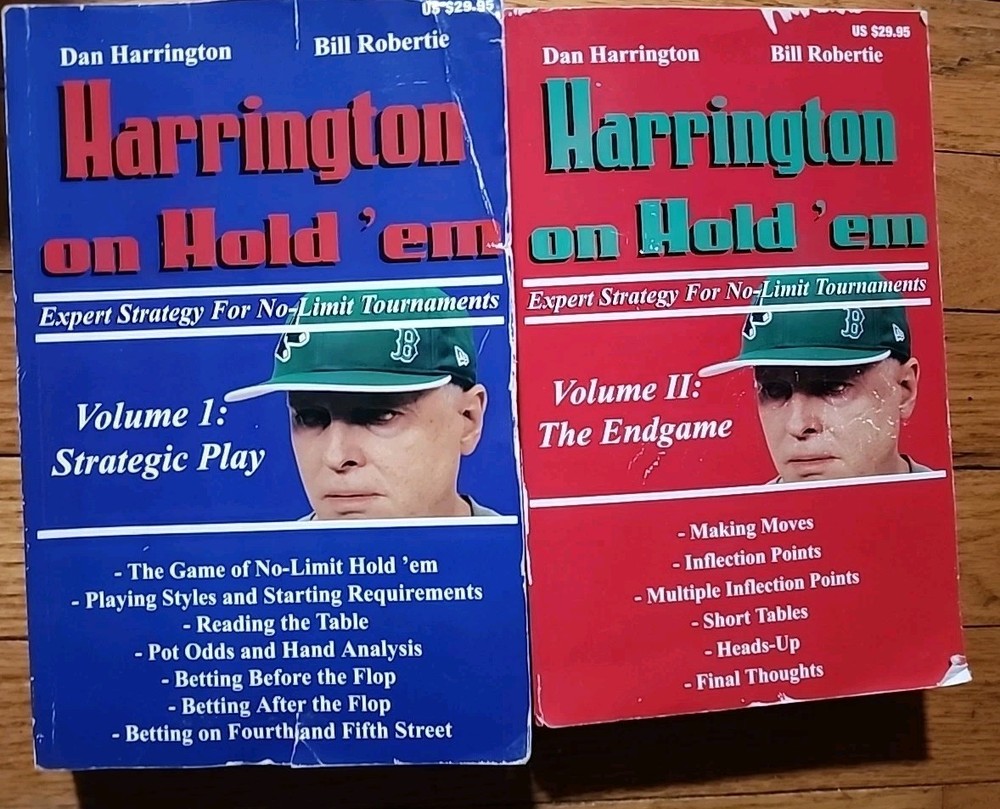 Dan Harrington On Hold Em Poker Volume 1 & 2 Paperback The End Game VG