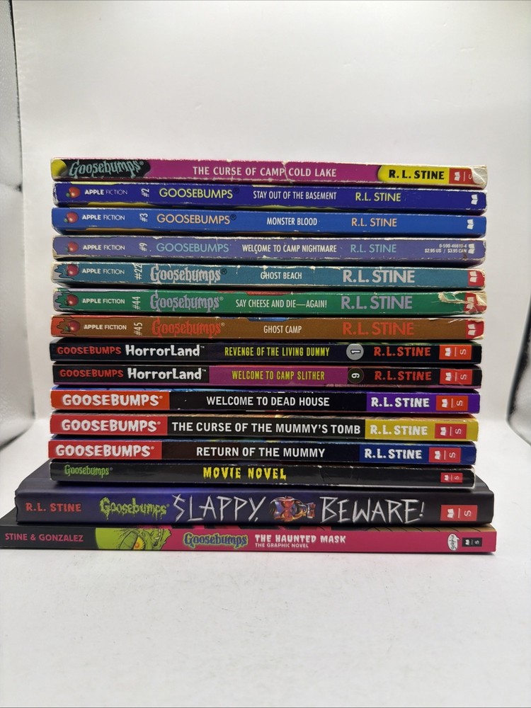 Goosebumps Assorted Book Lot Of 15 RL Stine Horrorland Movie Apple Fiction