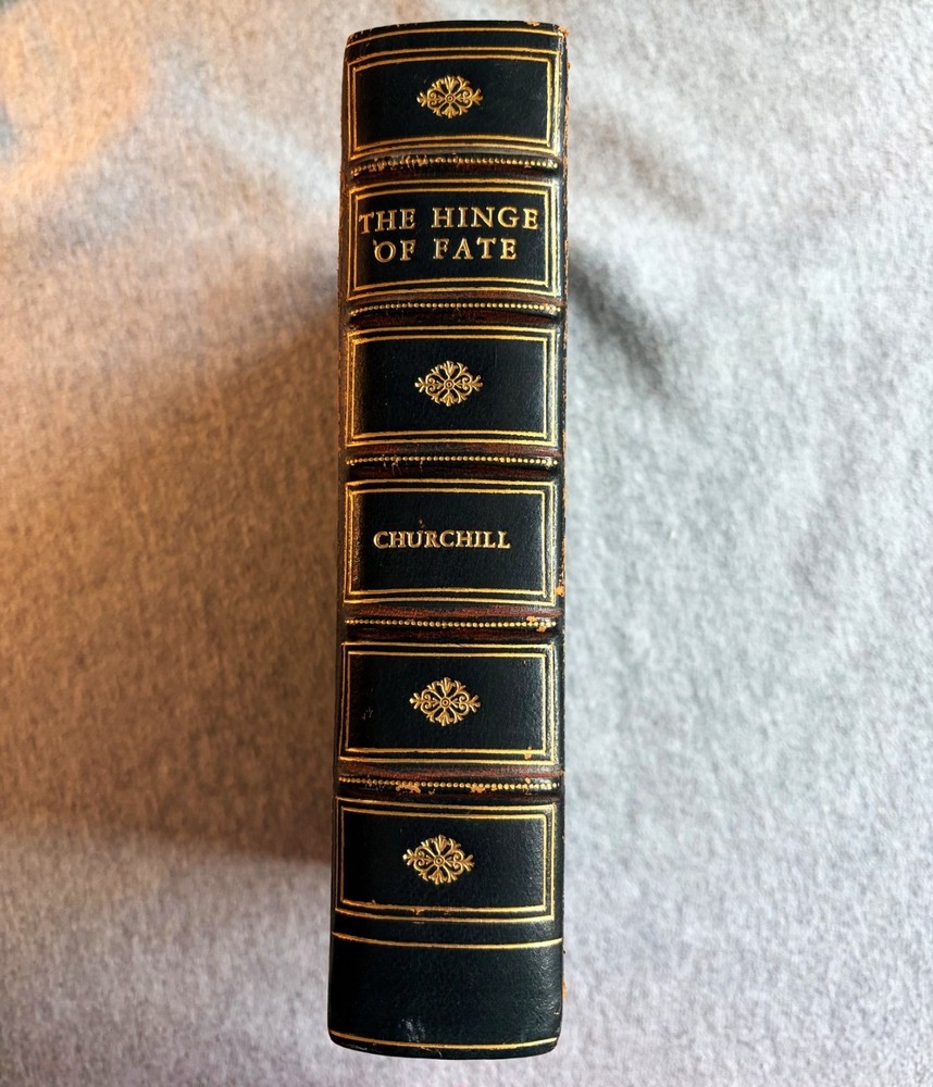 Winston S Churchill WWII Hinge of Fate 1950 Signed Thomas B McCabe 1961 Leather