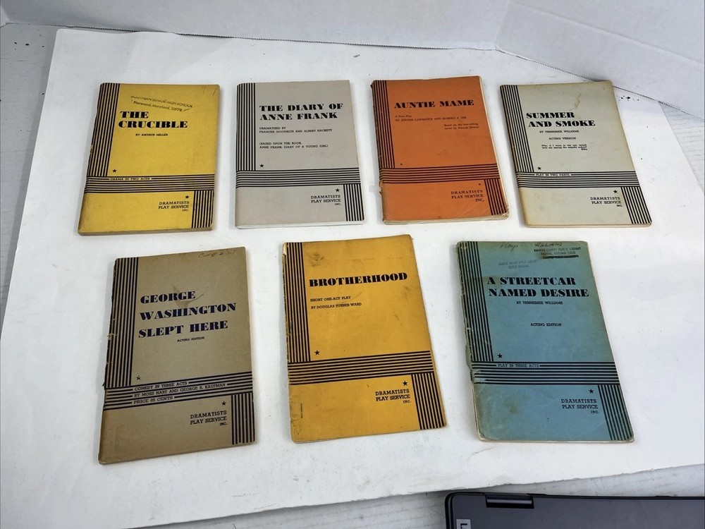 Set of 7 Dramatists Play Service Books – Anne Frank, Crucible, Mame, GW SleptLC