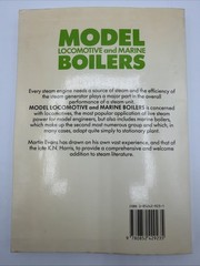 Model Locomotive And Marine Boilers Martin Evans Paperback 190 Pages 1988