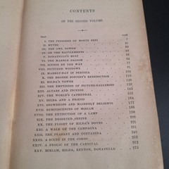 Antique 1860 Book The Marble Faun Monte Beni Nathaniel Hawthorne Volume II