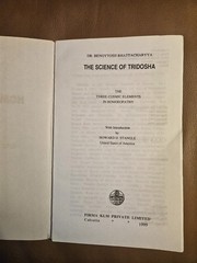 Tridosha and Homoeopathy by Benoytosh Bhattacharyya PB