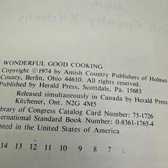 Wonderful Good Cooking from Amish Country Kitchens 1974 Herald Press SpiralBound