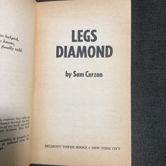 Legs Diamond by Sam Curzon Public Enemies Of The 1930’s, 1973 Vintage Paperback