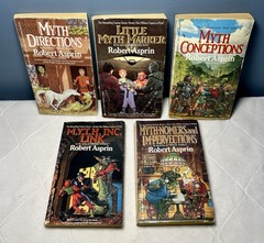 Robert Aspirin Books FIVE Myth Adventures Series Paperback 1980s Vintage