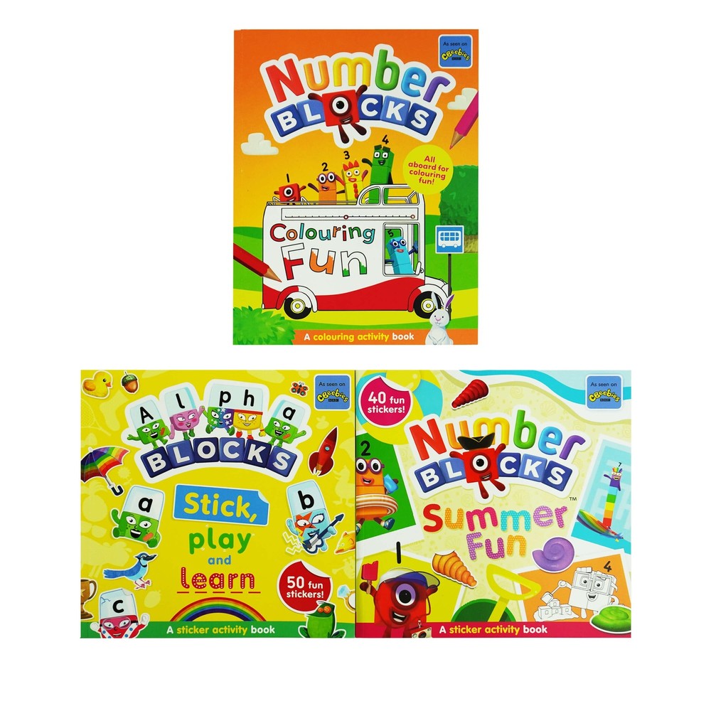 Numberblocks Colouring Fun & Sticker Activity 3 Books Set – Ages 3+ – Paperback