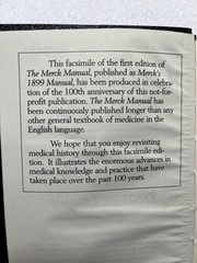 MERCKS 1899 MANUAL 1999 Facsimile Medical Drug Remedy Materia Medica Medicine