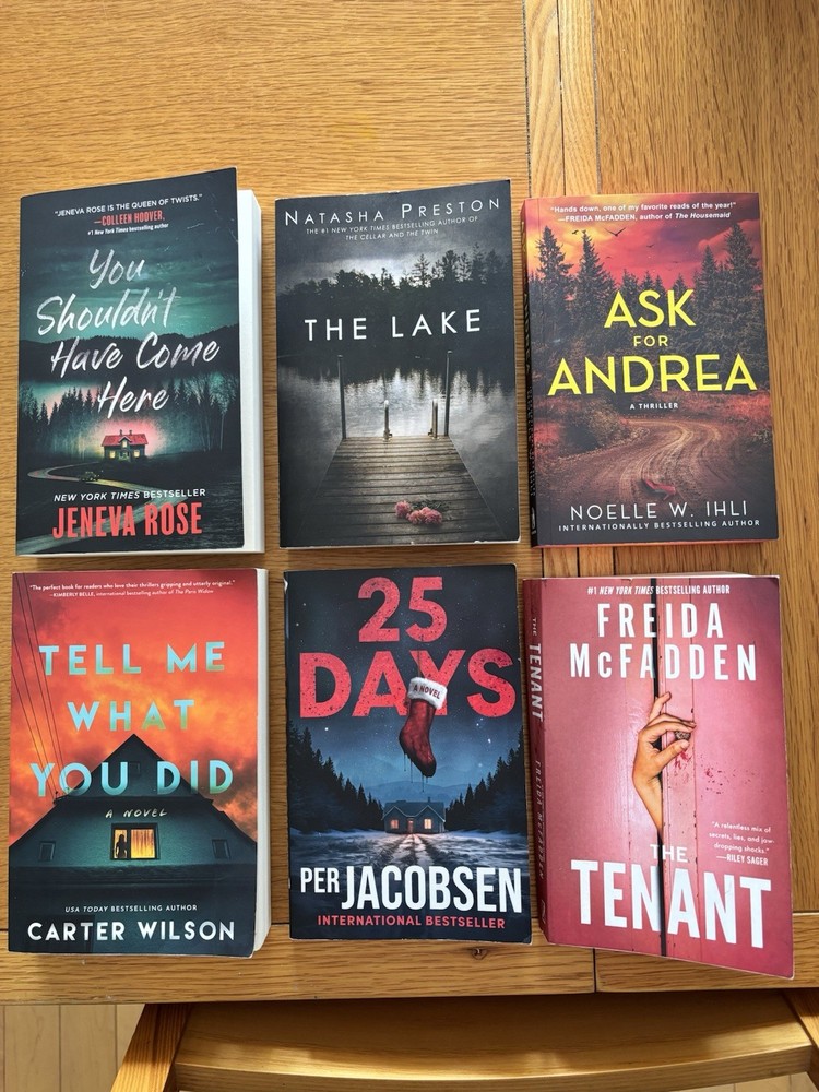 Like New Thriller Book Lot (6 Paperbacks) Jeneva Rose, Noelle Ihli, Per Jacobsen