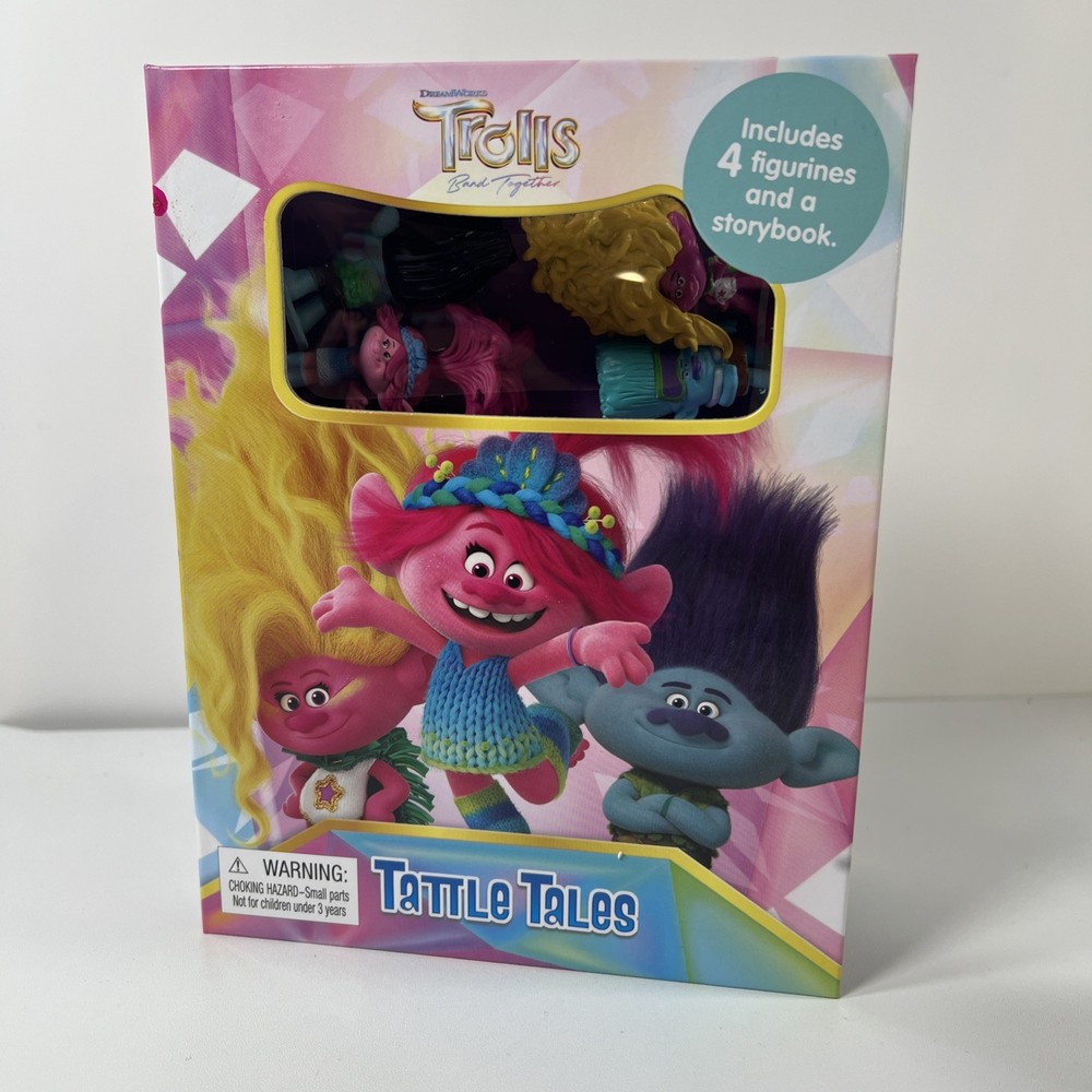 DreamWorks Trolls Figurines & Storybook, 2.25″ figures (Universal Studios!)