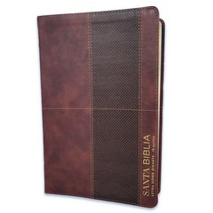 Biblia Letra Súper Gigante 19 puntos RV1960, imit piel café geométrico Con Índic