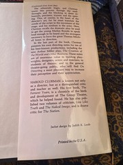 Harold Clurman On Directing.