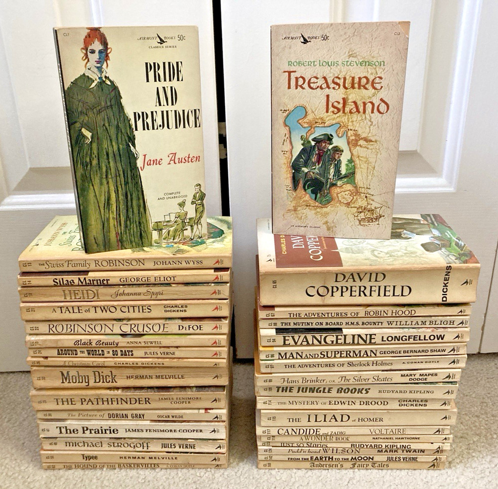 33 VTG Airmont Classic Literature Paperback Book Lot Vintage Assorted Titles