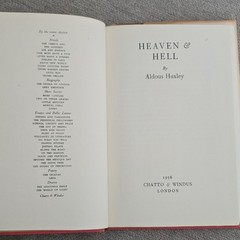 Aldous Huxley Heaven & Hell Hardcover 1956 Chatto & Windus Dust Jacket