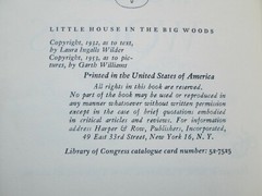 LITTLE HOUSE BIG WOODS~Laura Ingalls Wilder~NEWLY ILLUSTRATED UNIFORM ED~1953 HC