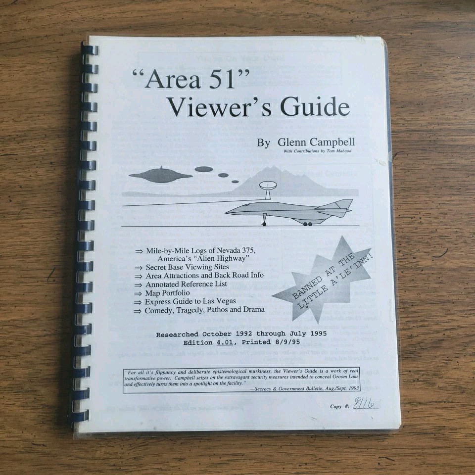 Area 51 Viewer’s Guide – Glenn Campbell (1995, Numbered) Alien Research