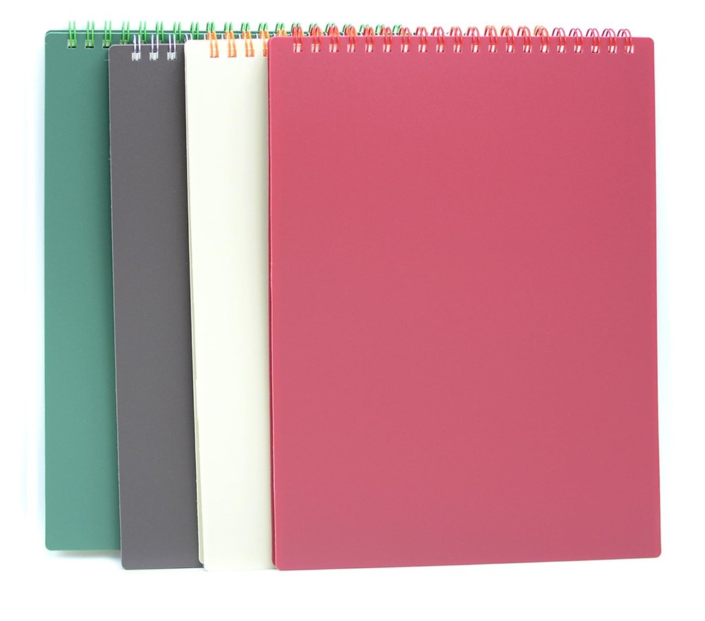 4pcs Spiral Notebook Aesthetic Supplies Top Bound B5 7mm College Ruled 9.8 In…