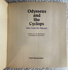 Odysseus & the Cyclops- Tales from the Odyssey by I Richardson/ PB/ Troll/ 1984