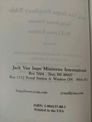 Jack Van Impe Prophecy Bible Special Limited Edition Red Letter KJV