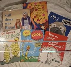 Lot of 6 Children’s Picture Books – Dr. Seuss, Pig the Pug, Saxophone Sam, Bread