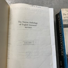 Vintage 1968 Norton Anthology of English Literature Vol 1 & 2 Paperback Set