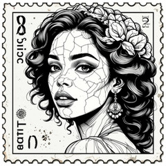 Adult Coloring Pages Antique Stamp Girls 500+ Printable Pages