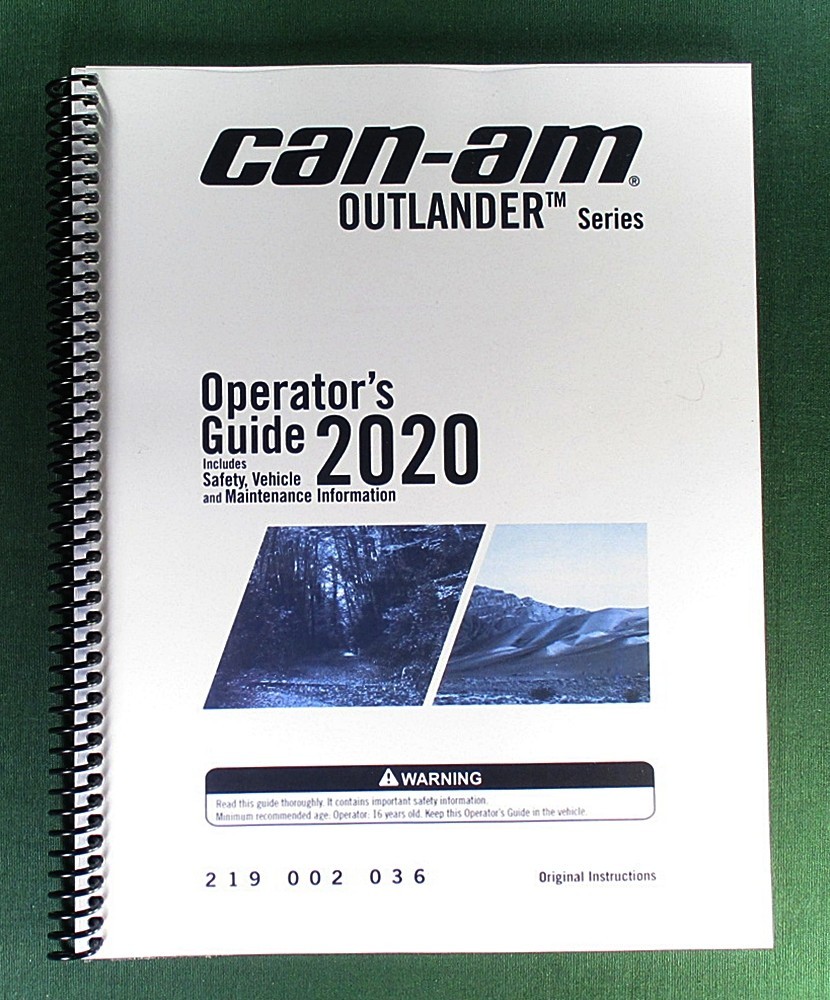 2020 Can-Am Outlander 570 Owner’s Manual: 212 Pages & Protective Covers!