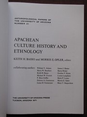 Apachean Culture History and Ethnology – by Keith H. Basso & Morris Opler – 2003