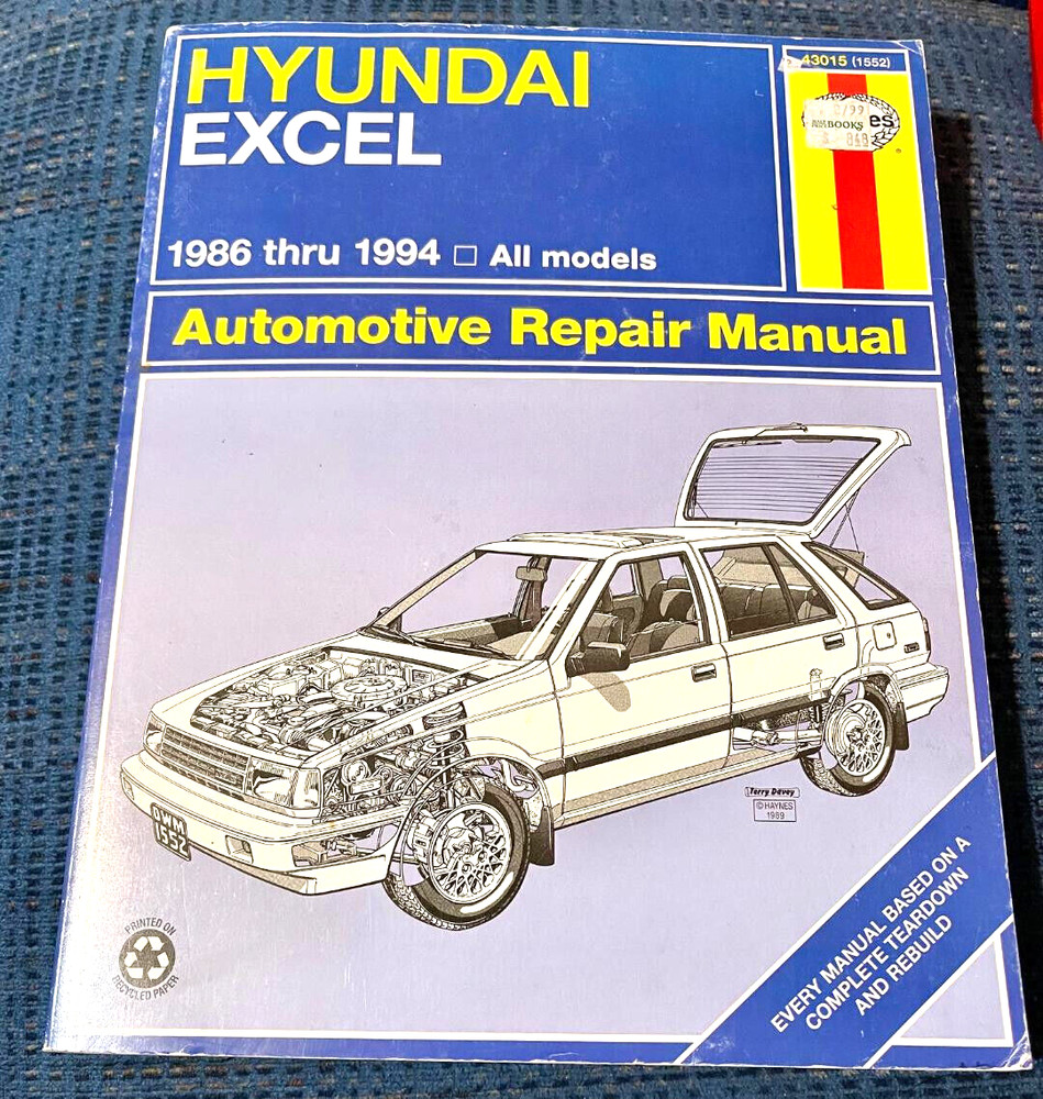 Haynes Hyundai Excel 1986 thru 1994 All Models Owners Auto Repair Manual #1552