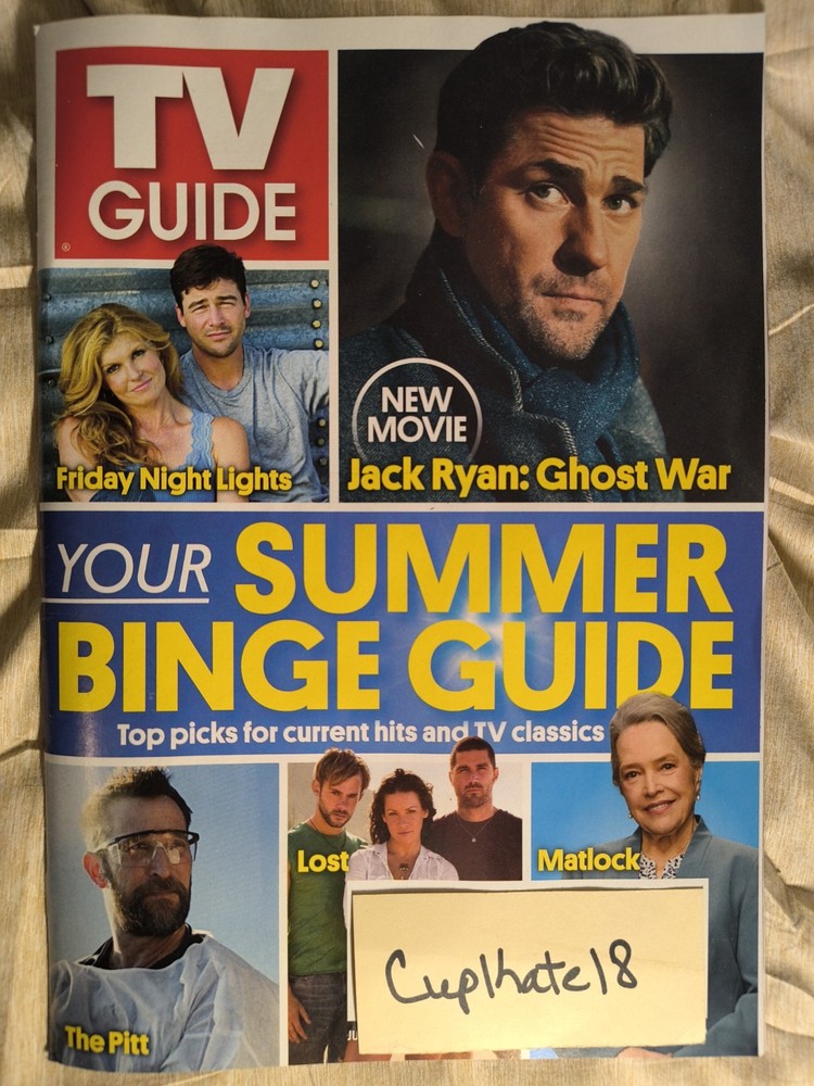 TV Guide Magazine June 8-28 2026 Summer Binge Guide Jack Ryan Ghost War The Pitt