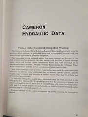 Cameron Hydraulic Data Westaway Loomis 1984 16th Edition Engineering