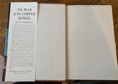 The War of the Copper Kings by C.B. Glasscock, 1935 1st edition HC w/ DJ