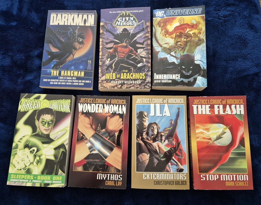 Lot of 6 Assorted Superhero’s Paperback Novels – All in Like New Condition