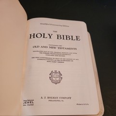 HOLY BIBLE Concordance Holman Genuine white Morocco Leather 1949 edition.