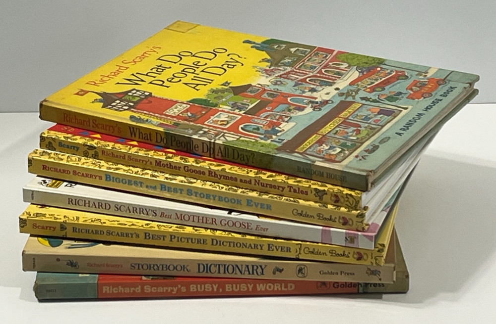 Richard Scarry LARGE Golden Books Hardcovers, Lot Of 7, Preowned