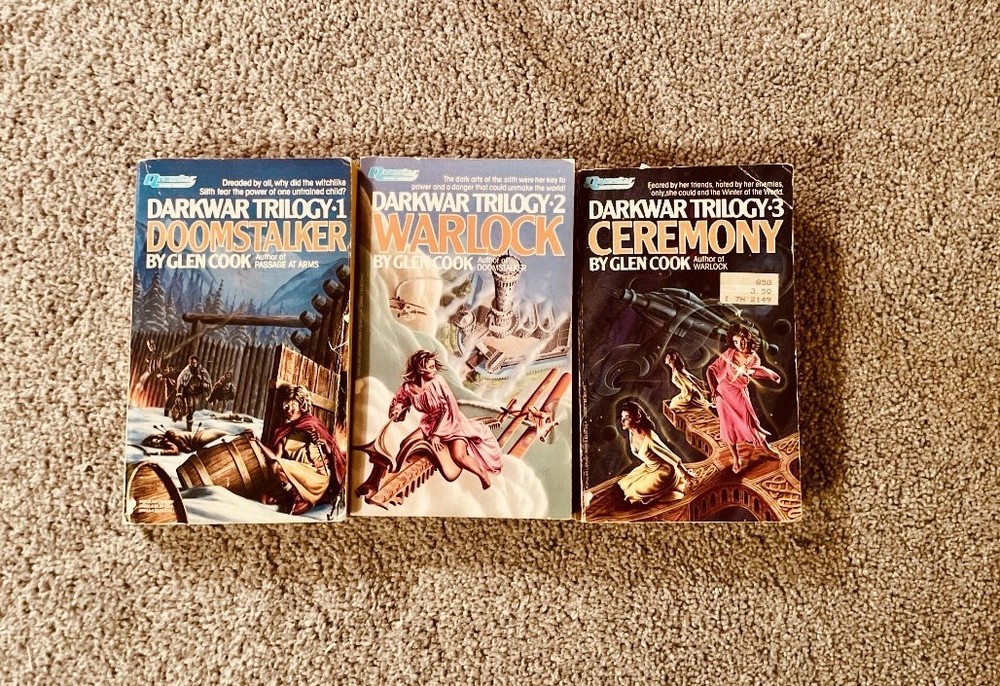 Glen Cook Fantasy Lot — Darkwar Trilogy + Sung in Blood — Vintage 1st Editions