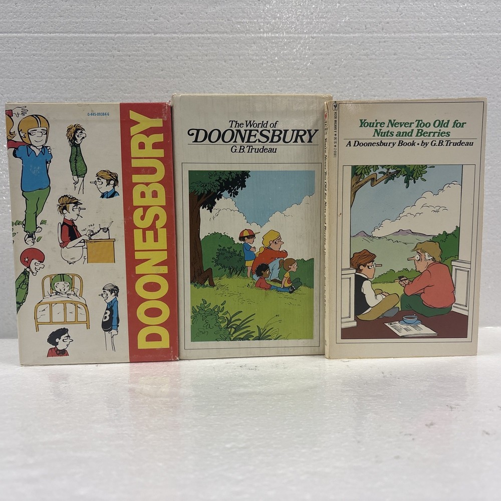 2 Box Sets Lot by GB Trudeau: The World of Doonesbury & A Doonesbury Selection