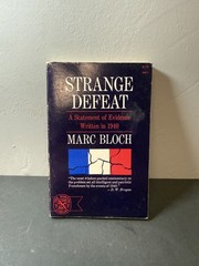 Strange Defeat Marc Bloch W.W. Norton Library 1968 Paperback History WWII France