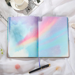 ​B5 Notebook with Colored Space Art Pages, 160 Blank Pages for Writing, Unique D