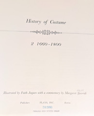 Hugh Evelyn History of Costume 1968 2 Volume Bundle V-2 1660-1800/ V-3 1500-1660