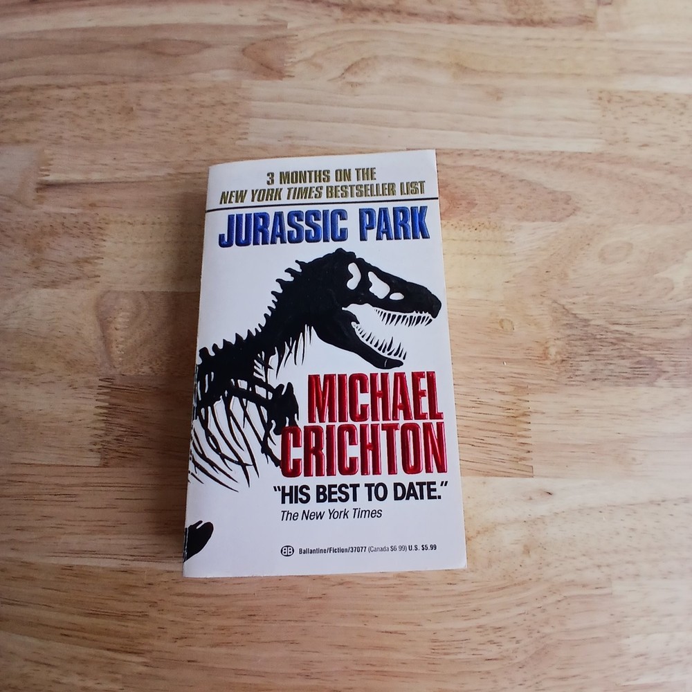 Jurassic Park Michael Crichton 1991 First Ballantine Edition Sci-Fi Thriller PB