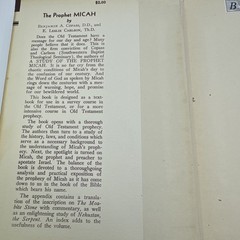 A Study of the Prophet of Micah Copass & Carlson 1950 HC Baker Book House