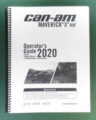 2020 Can-Am Maverick X mr Turbo Owner’s Manual: 180 Pages & Clear Covers