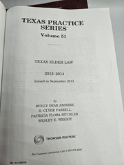 Texas Elders Law 2013 – 2014 & Texas Consumer Law 2015 – 2016 Paperback