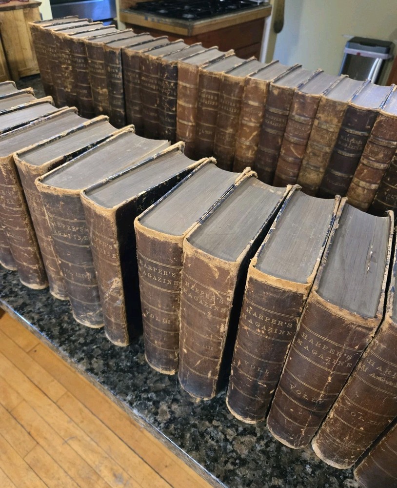 41 Volumes Antique Harper’s New Monthly Magazine June to Nov 1868-89 Books